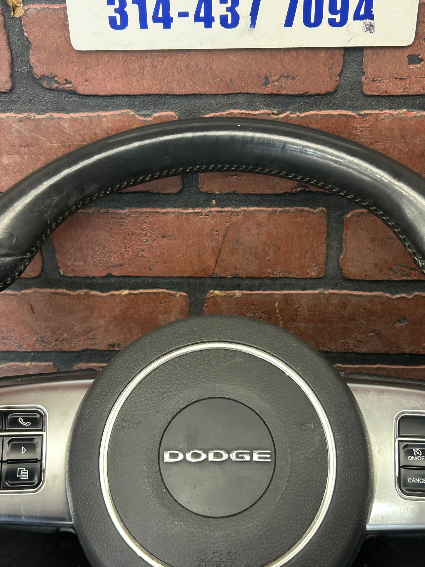 2012-2014 Dodge Challenger Flat Bottom Leather Steering Wheel 1XX17XDVAA OEM
