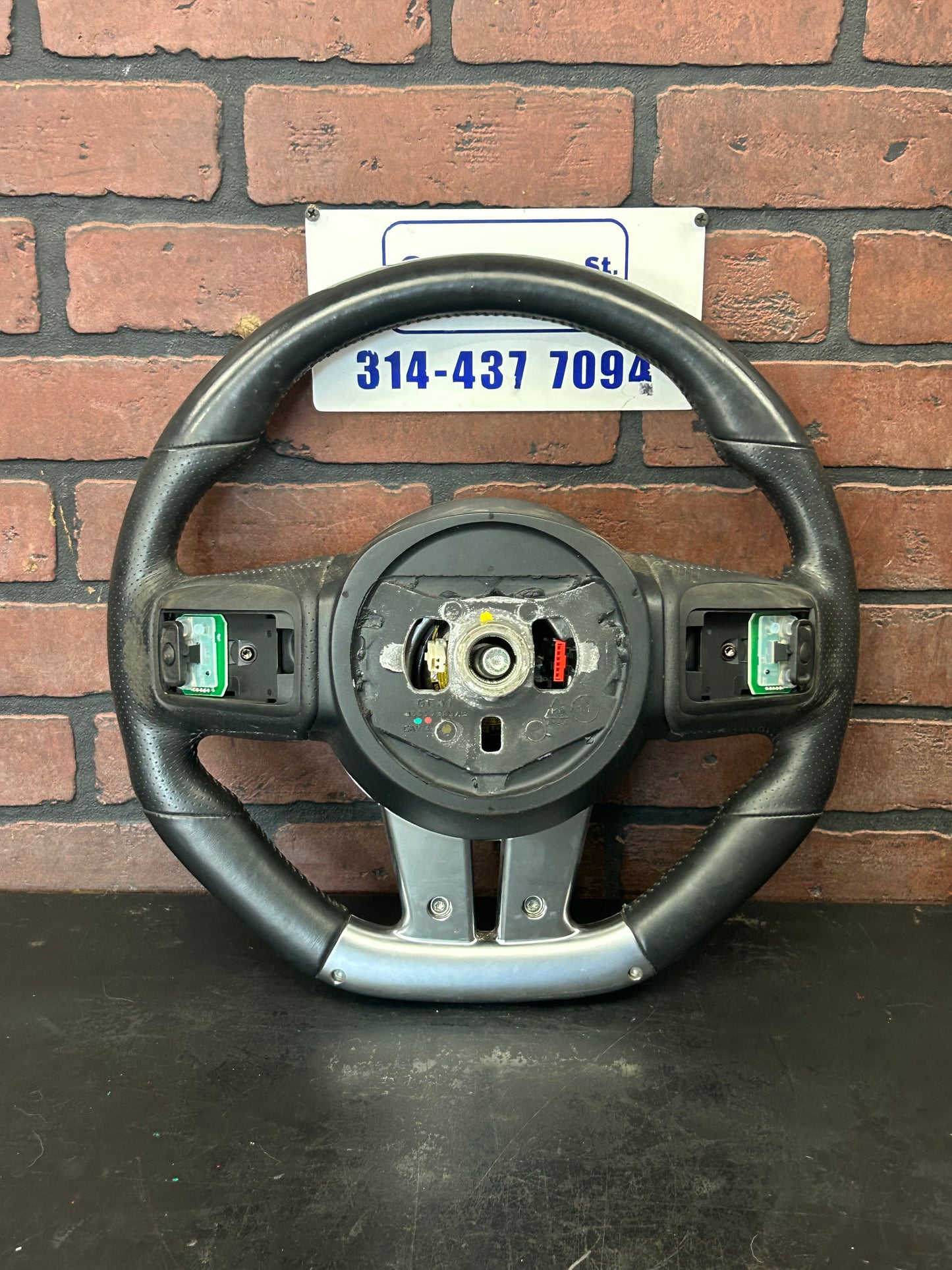 2012-2014 Dodge Challenger Flat Bottom Leather Steering Wheel 1XX17XDVAA OEM