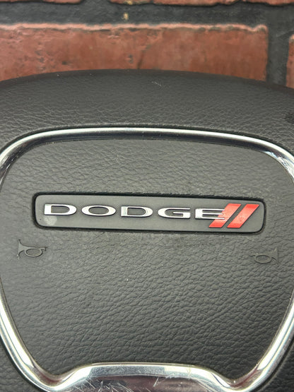 18-23 Dodge Challenger Charger Flat Bottom Steering Wheel Leather Black OEM