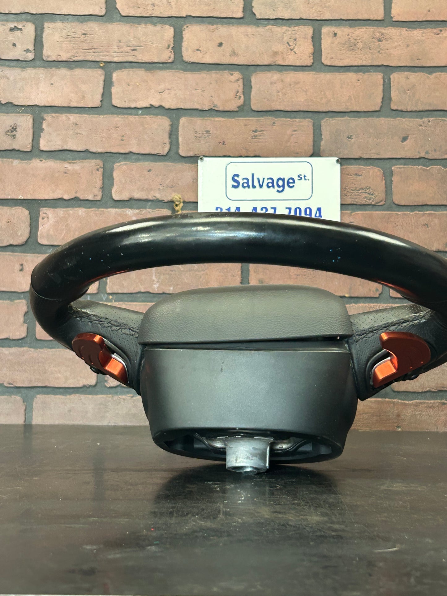 18-23 Dodge Challenger Charger Flat Bottom Steering Wheel Leather Black OEM