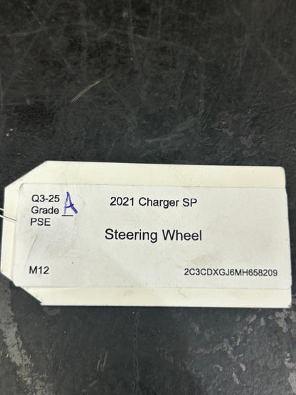 18-23 Dodge Challenger Charger Flat Bottom Steering Wheel Leather Black OEM