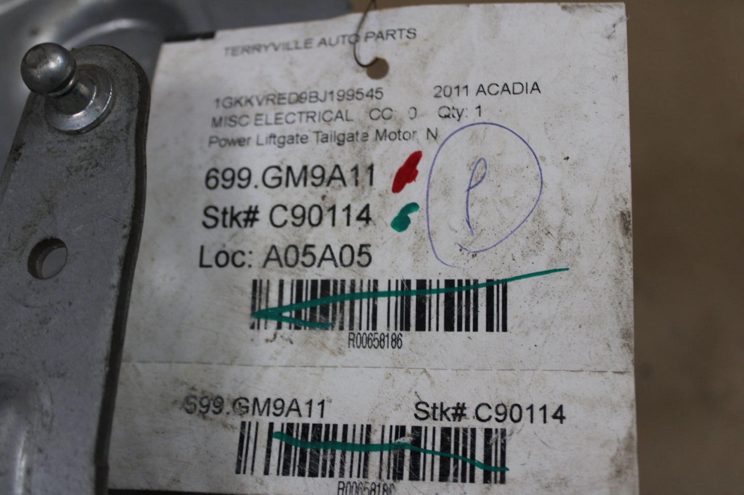 2009-2017 GMC Acadia GM Rear Compartment Lid Power Assisted Actuator Assembly