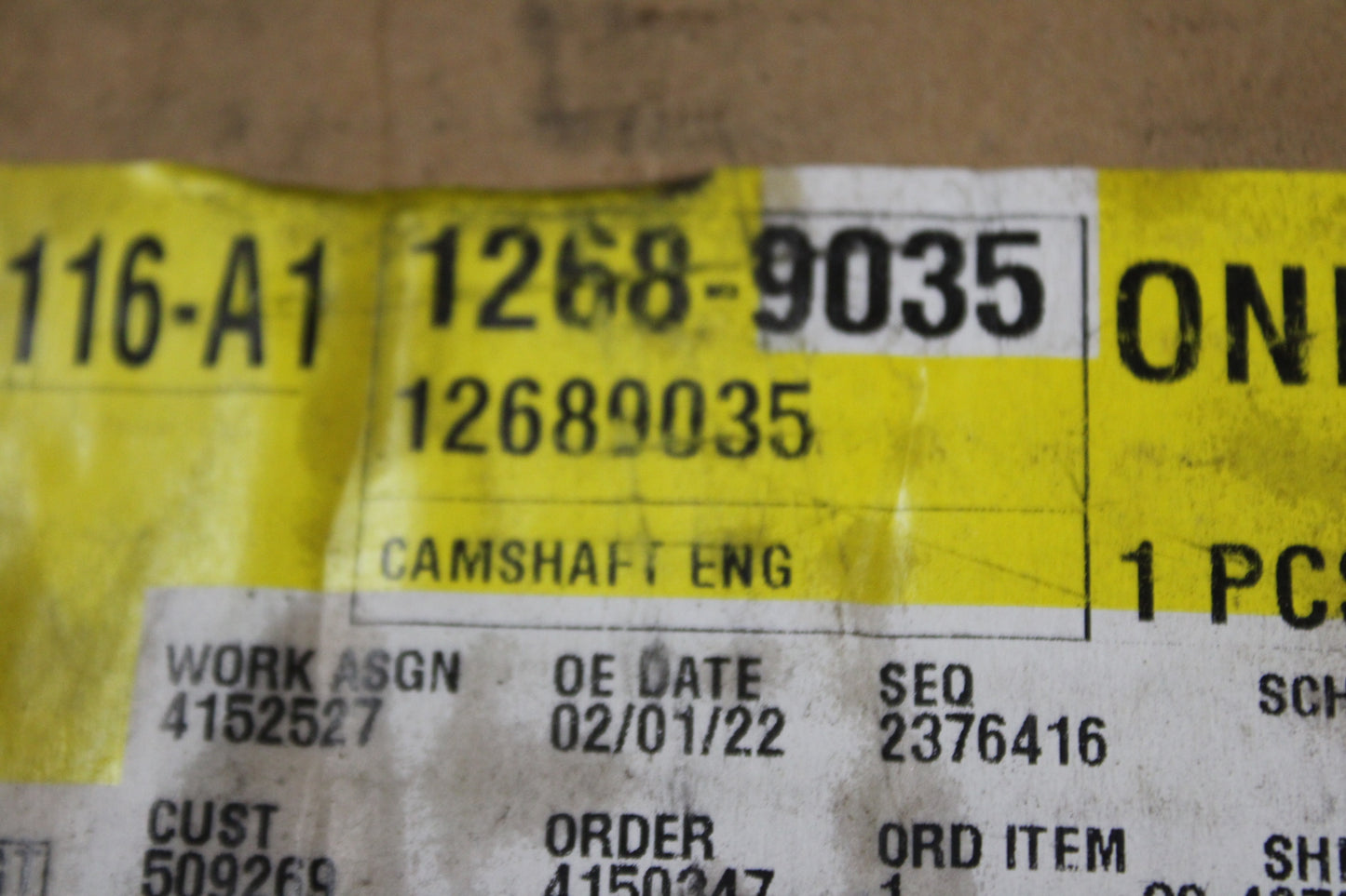 2007-17 GM General Motors Cam Camshaft 4.8L/5.3L Chevrolet Suburban Tahoe Yukon