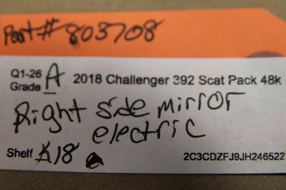 2015-19 DODGE CHALLENGER SCAT PACK OEM HEATED BLIND SPOT PASSENGER DOOR MIRROR