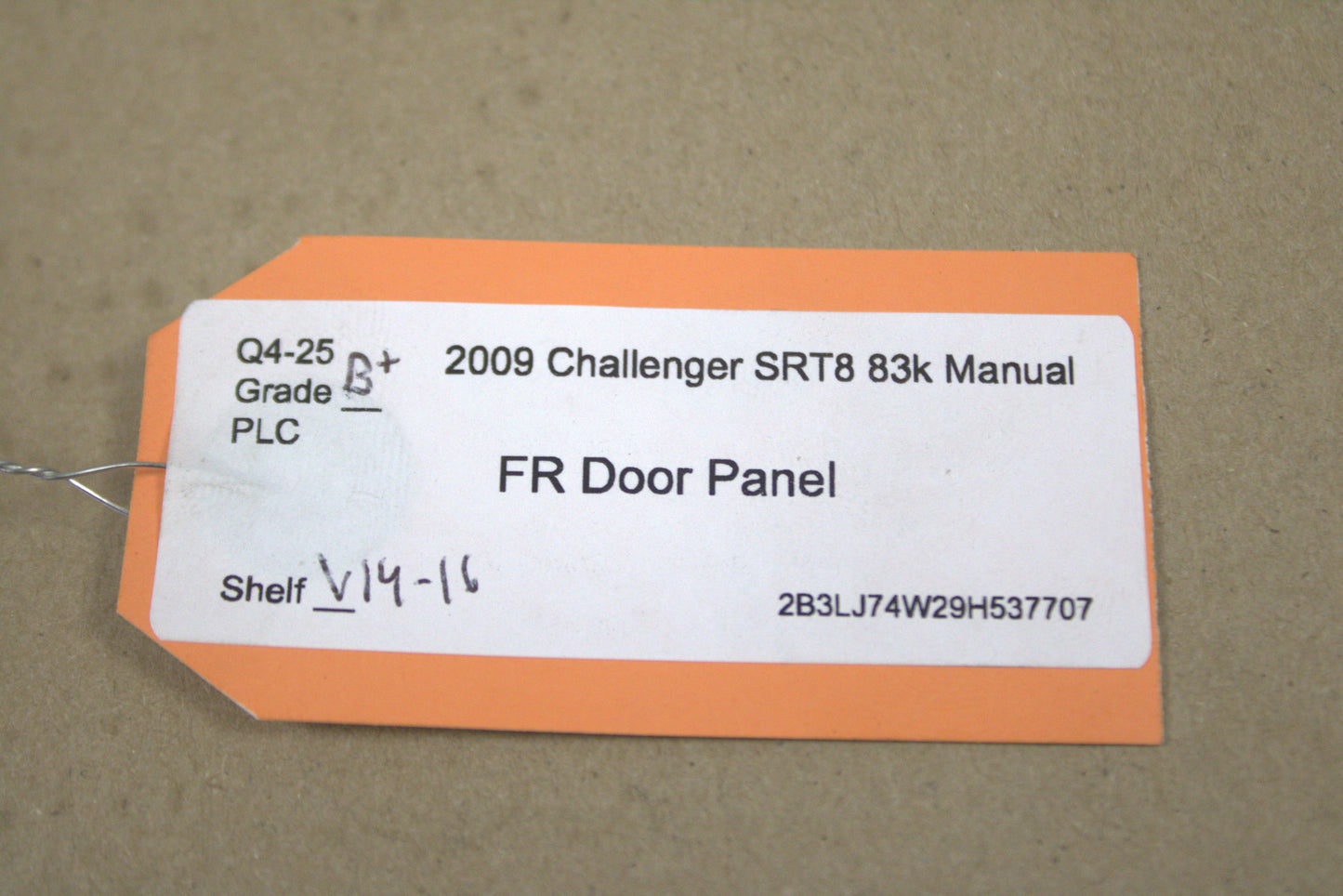 2008-2014 Dodge Challenger Front Passenger Right Side Interior Door Panel Black