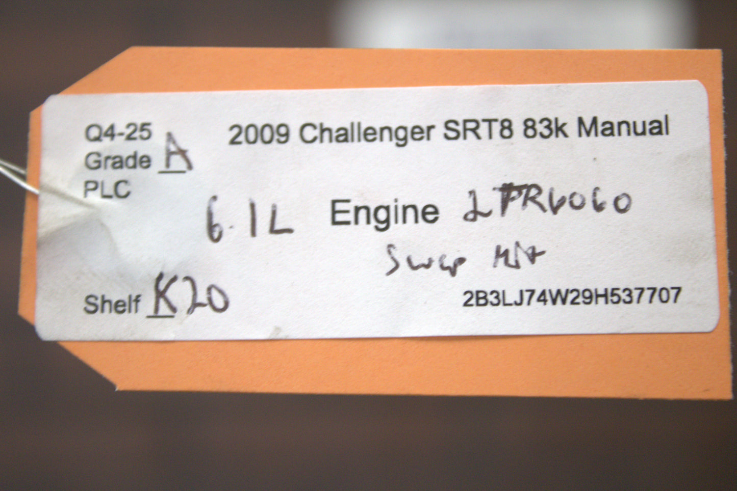 Challenger SRT8 6.1L Hemi Non MDS Engine TR6060 Manual Transmission Swap 83k