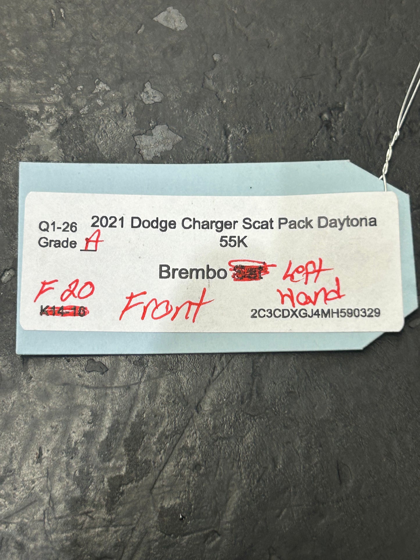 2021-2023 Dodge Charger Challenger Left Driver 6-Piston Brembo Brake Caliper Red