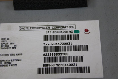 08-10 JEEP DODGE CHRYSLER SATELLITE RECEIVER RADIO MODULE 05064281AG