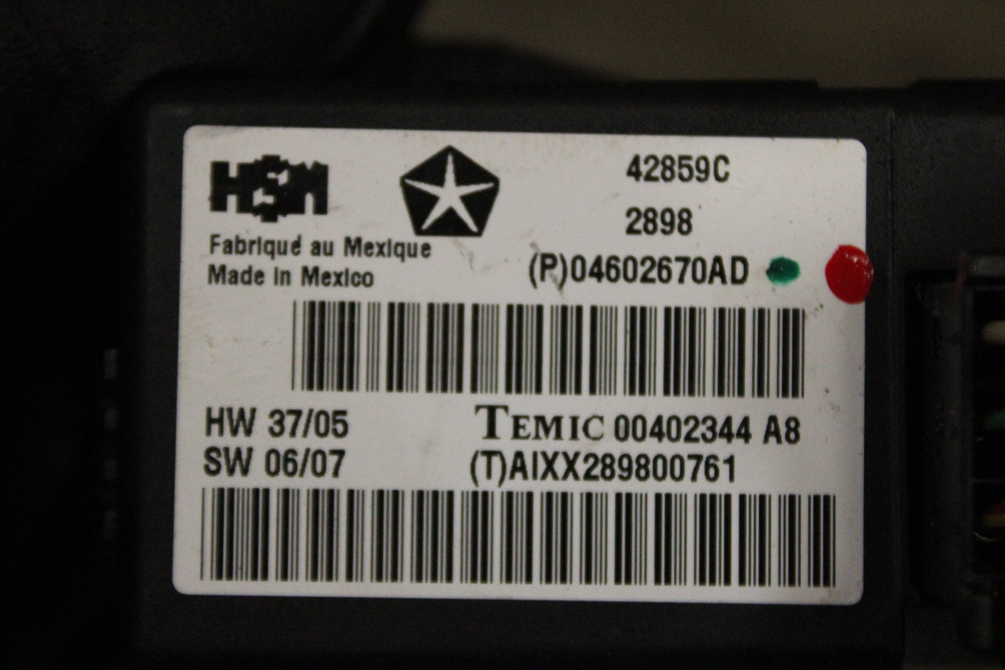 2009 Dodge Challenger SRT8 6.1 Manual Unified Body Wiring Wire Harness OEM
