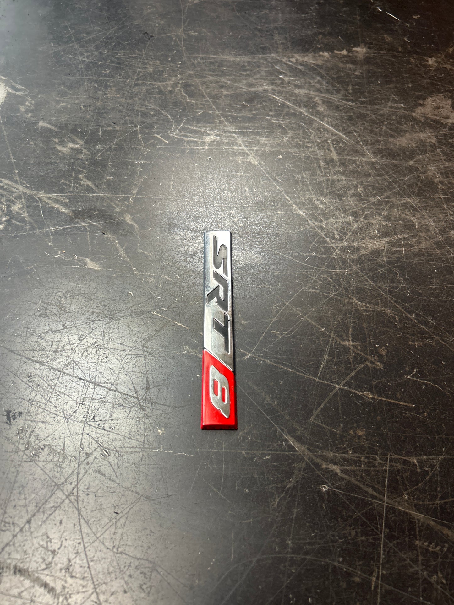 Grand Cherokee Challenger Charger SRT8 Emblem Red Chrome Badge SRT-8 Logo