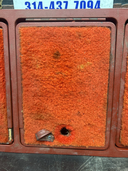 1970-1979 Corvette C3 Rear Compartment Unit Red Carpet Pile 3 Door storage OEM