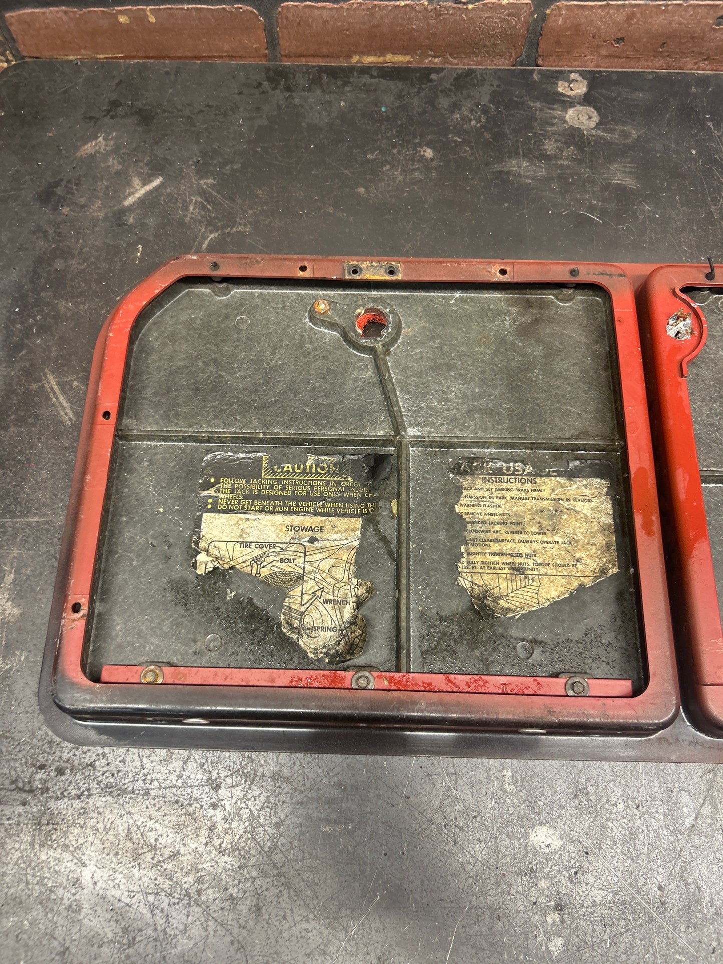 1970-1979 Corvette C3 Rear Compartment Unit Red Carpet Pile 3 Door storage OEM