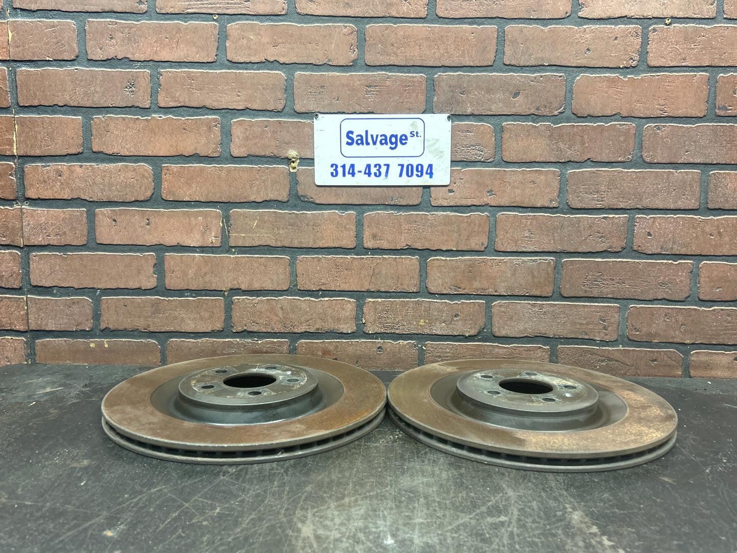 11-14 Audi A8 A8L D4 Rear Left and Rear Right Side Disc Brake Rotor Set OEM