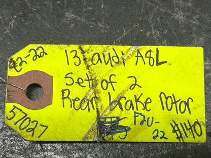 11-14 Audi A8 A8L D4 Rear Left and Rear Right Side Disc Brake Rotor Set OEM