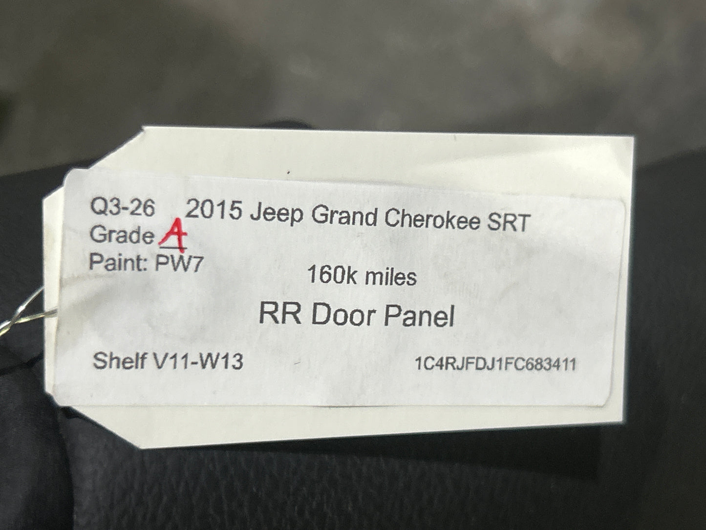 14-21 JEEP GRAND CHEROKEE SRT REAR RIGHT RADAR RED DOOR COVER PANEL OEM SRT