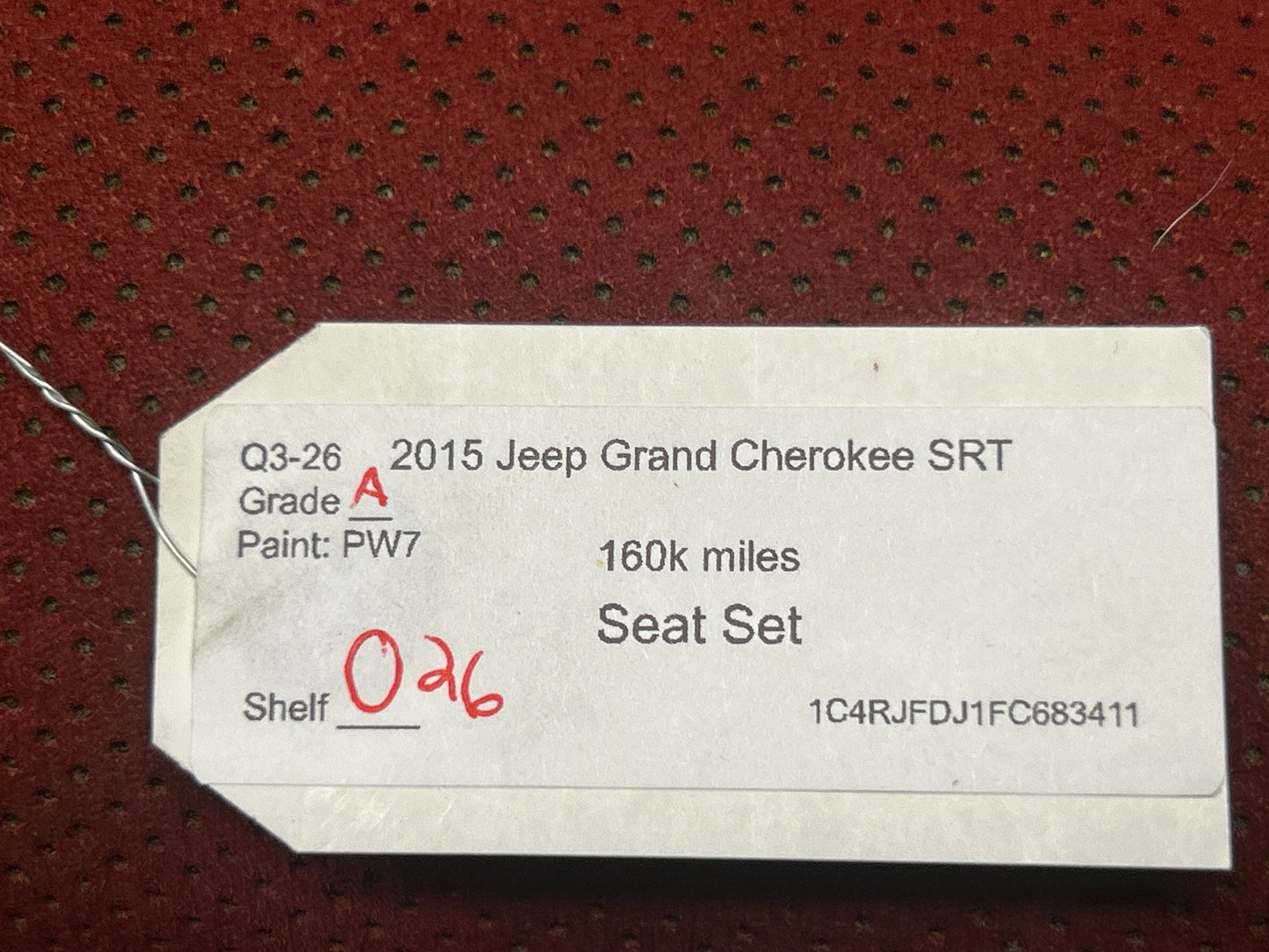 15-17 Jeep Grand Cherokee SRT Radar Red W/Ent Screen Front Rear Complete Set OEM