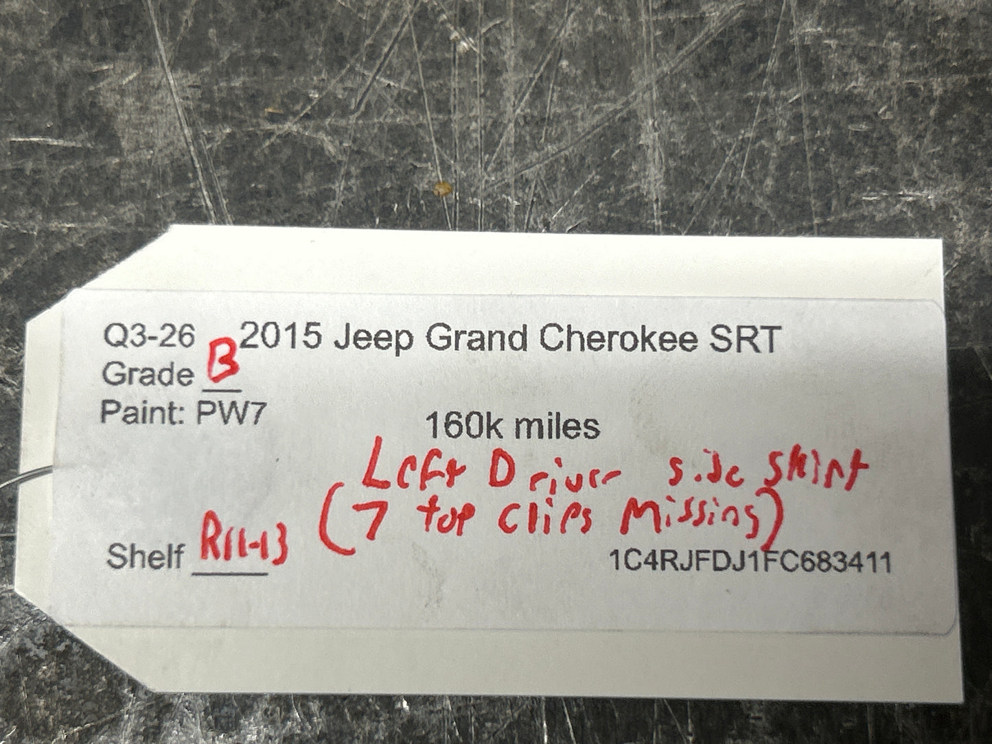 2014-2021 JEEP GRAND CHEROKEE LEFT DRIVER SIDE SKIRT ROCKER MOLDING PANEL OEM