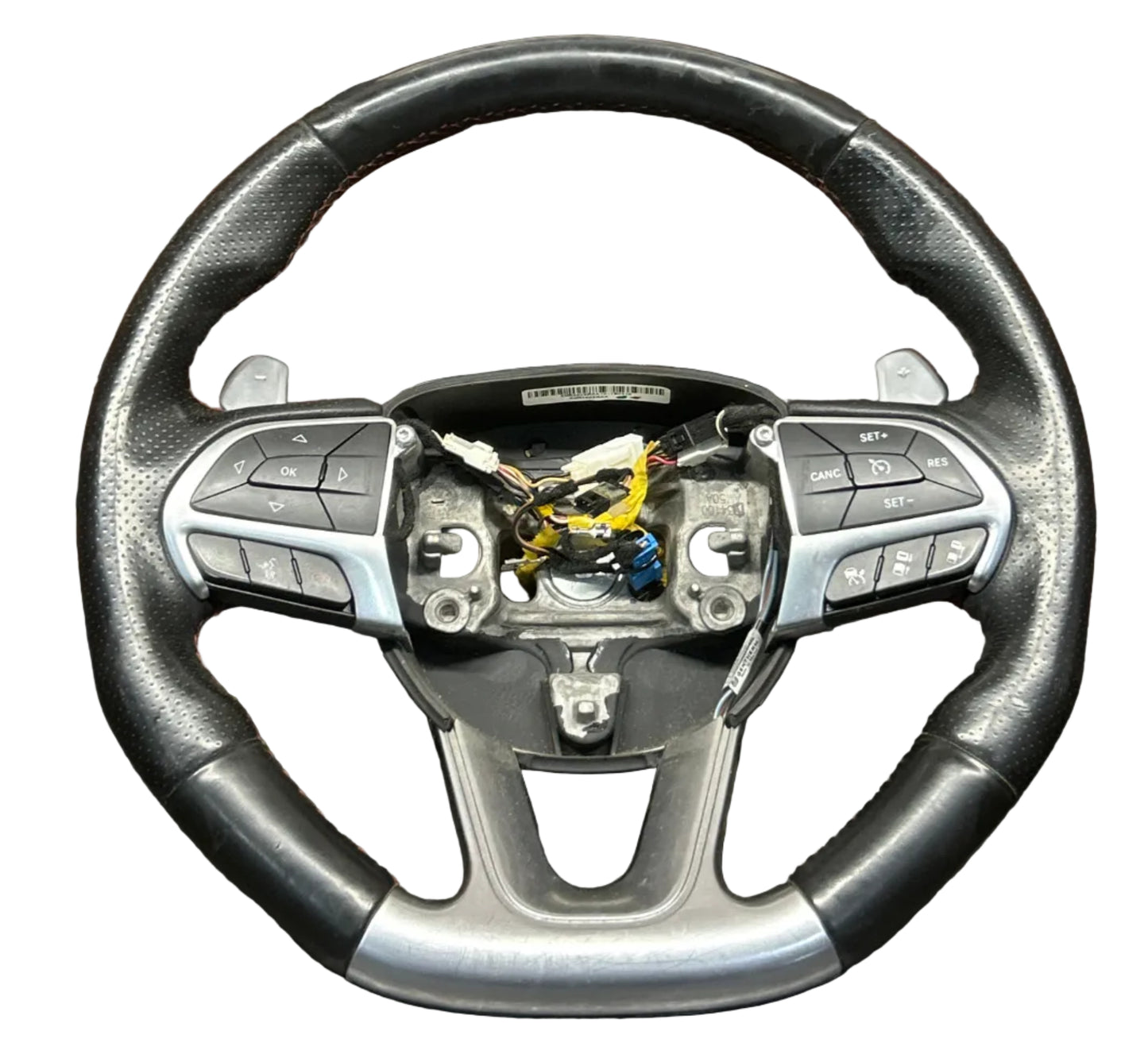 2014-2018 Jeep Grand Cherokee SRT Steering Wheel & Column Bezel  Black Leather