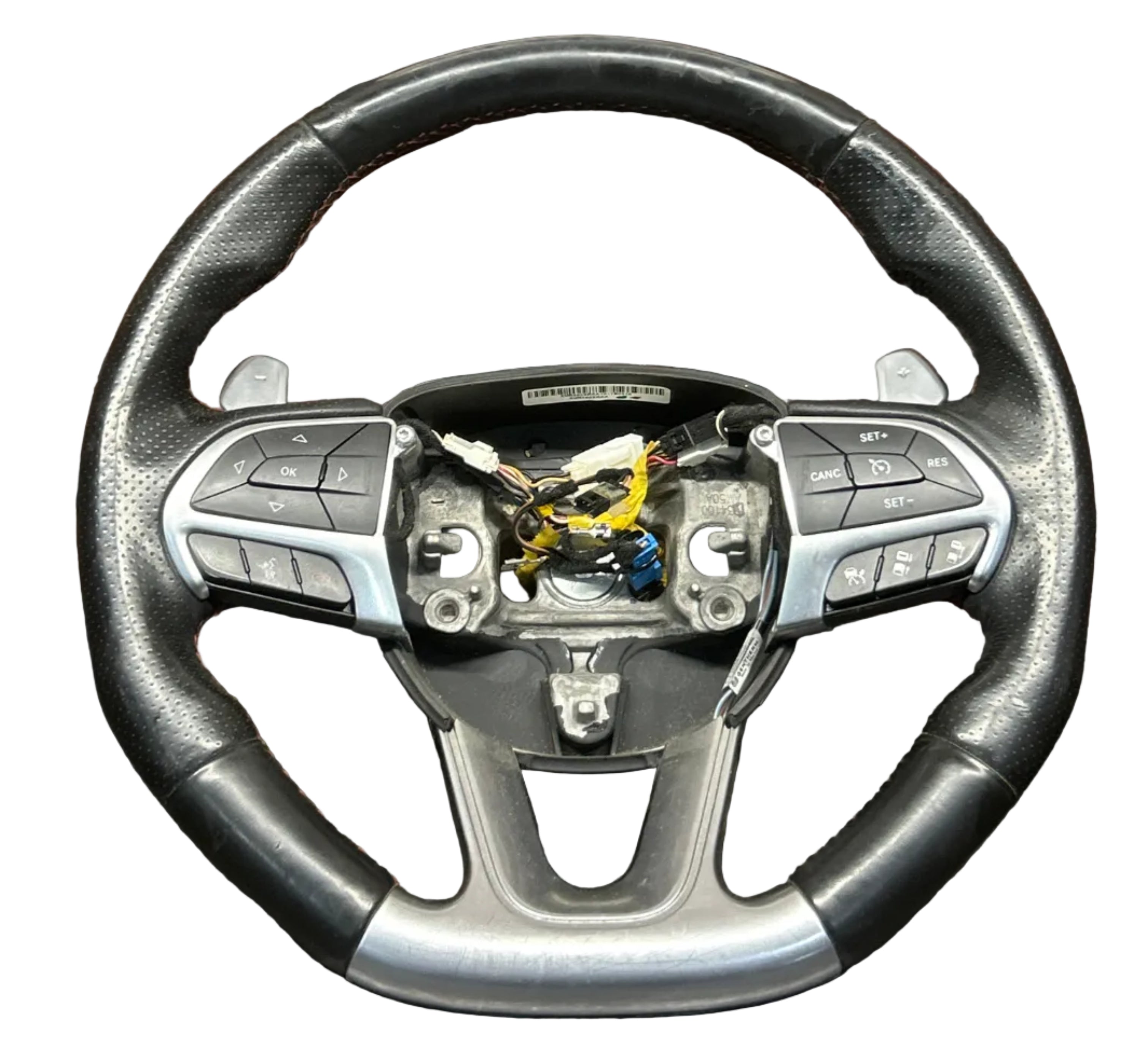 2014-2018 Jeep Grand Cherokee SRT Steering Wheel & Column Bezel  Black Leather