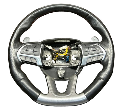 2014-2018 Jeep Grand Cherokee SRT Steering Wheel & Column Bezel  Black Leather