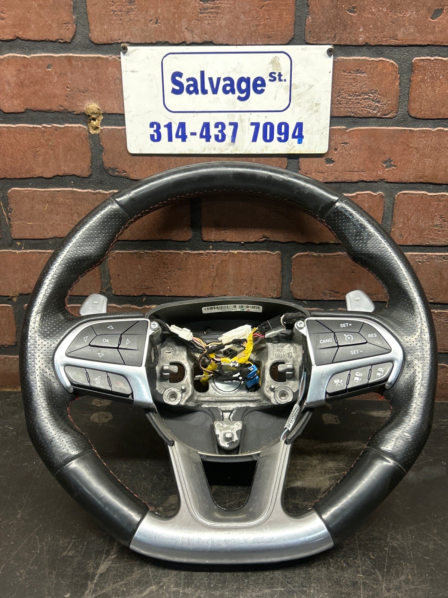 2014-2018 Jeep Grand Cherokee SRT Steering Wheel & Column Bezel  Black Leather