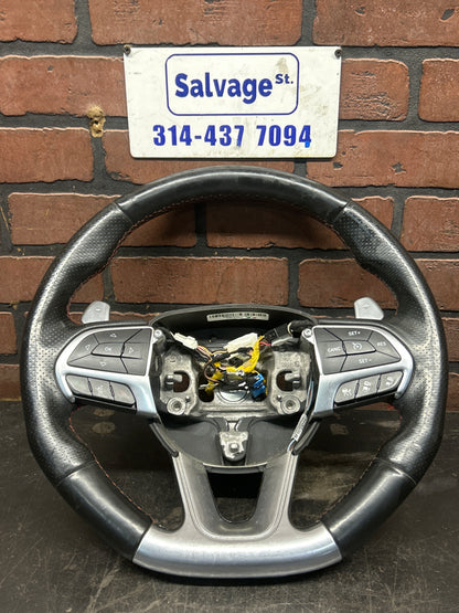 2014-2018 Jeep Grand Cherokee SRT Steering Wheel & Column Bezel  Black Leather