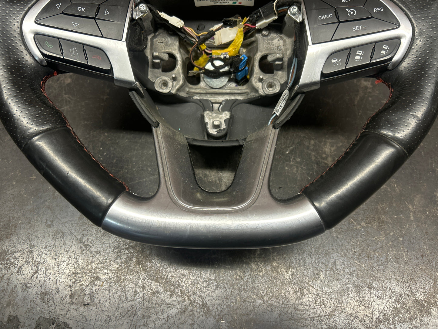 2014-2018 Jeep Grand Cherokee SRT Steering Wheel & Column Bezel  Black Leather