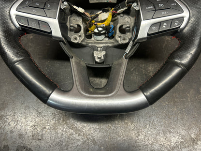 2014-2018 Jeep Grand Cherokee SRT Steering Wheel & Column Bezel  Black Leather