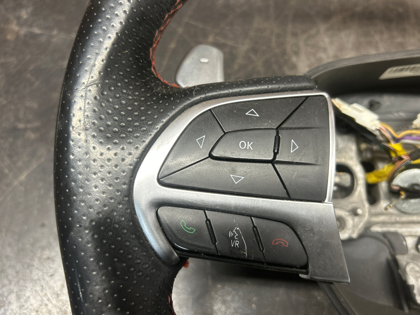 2014-2018 Jeep Grand Cherokee SRT Steering Wheel & Column Bezel  Black Leather