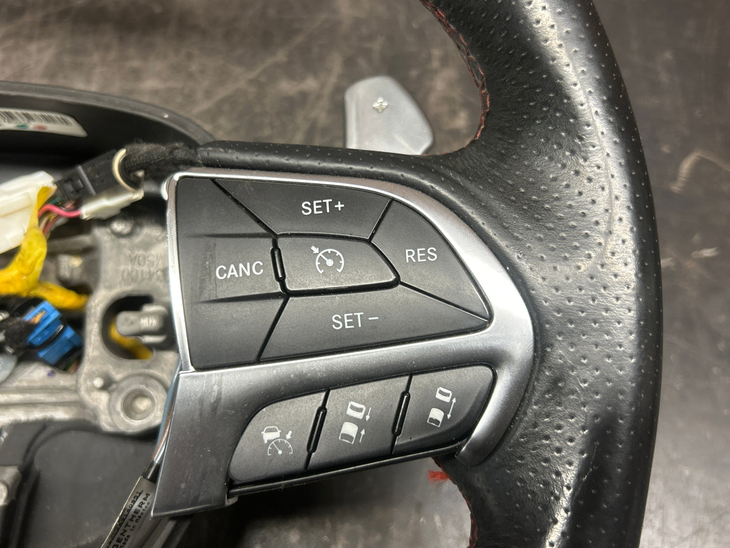 2014-2018 Jeep Grand Cherokee SRT Steering Wheel & Column Bezel  Black Leather