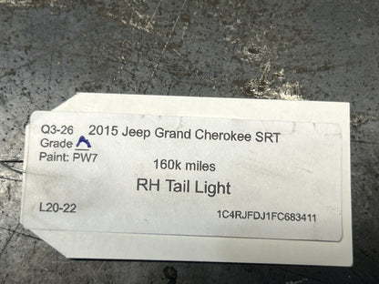 15-21 Jeep Grand Cherokee SRT Rear Right Tail Light  Assembly OEM 68142942AE