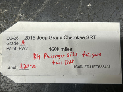 15-21 Jeep Grand Cherokee Black Right Inner Tail Light LED OEM