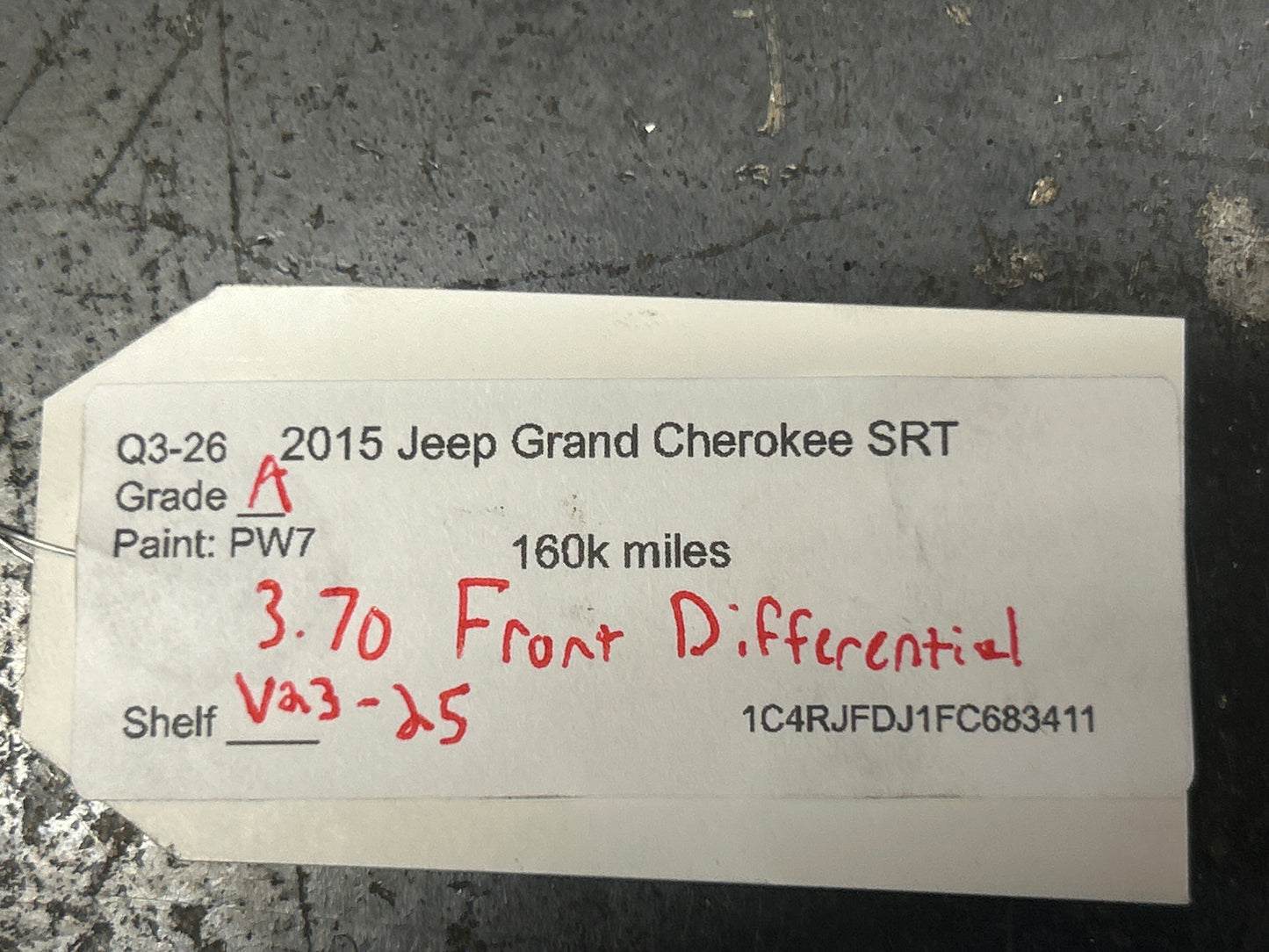 2012-2018 Grand Cherokee/Durango SRT 3.70 Front Awd Differential OEM 68185054AA