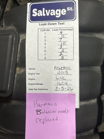 OEM 2015 WK2 Jeep Grand Cherokee SRT 6.4L Hemi 392 Engine Leakdown Tested 160k