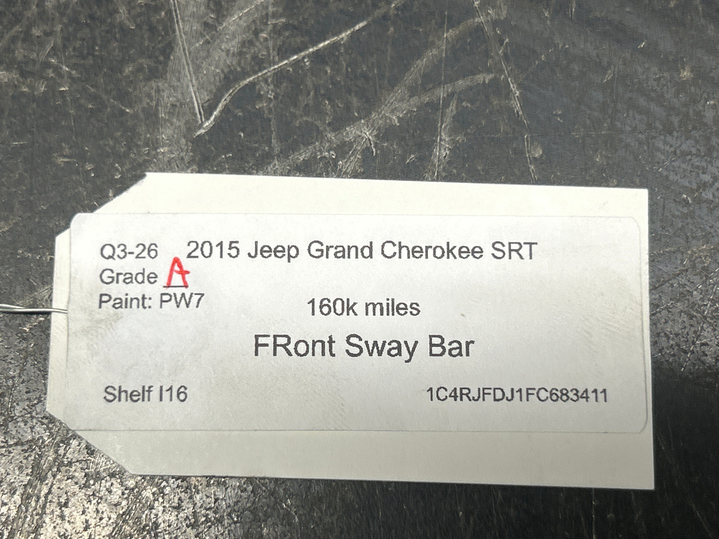 2012-2015 Jeep Grand Cherokee SRT Front Stabilizer Sway Bar Assembly OEM