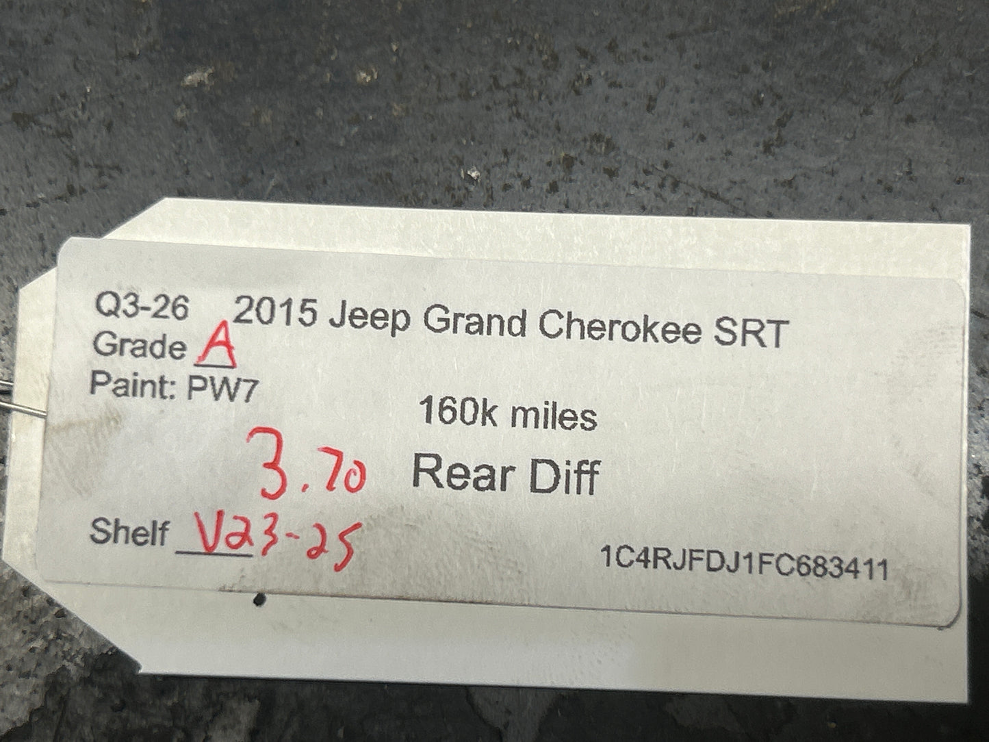 2014-2021 Jeep Grand Cherokee SRT OEM Rear 3.70 Differential Carrier 68184732