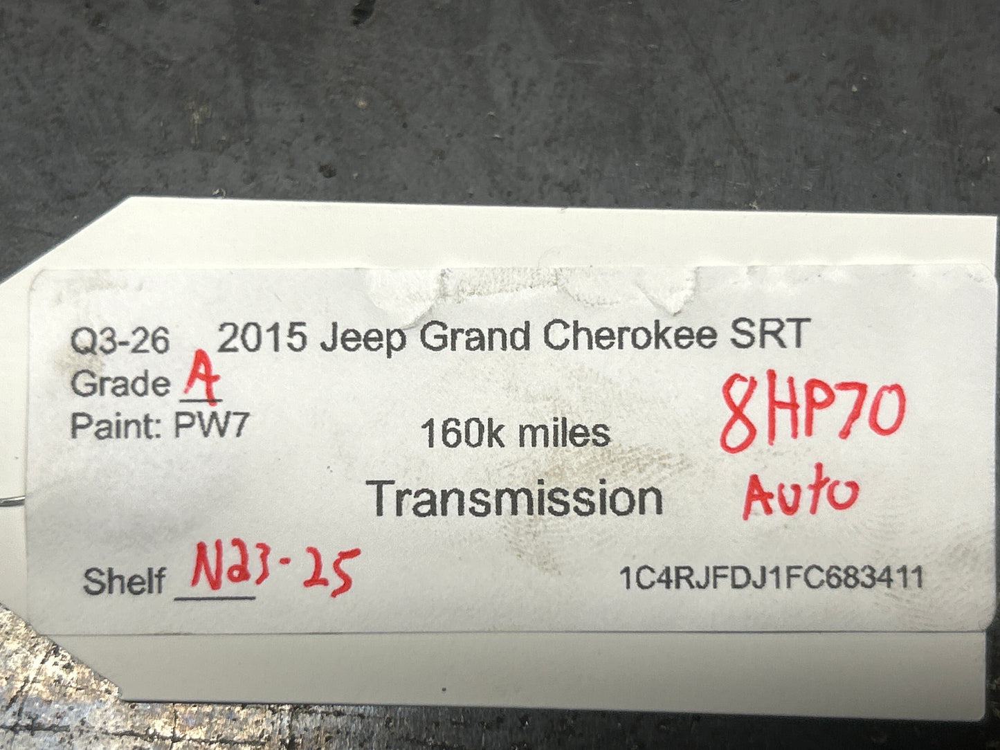 14-17 JEEP GRAND CHEROKEE SRT 6.4L 4X4 8HP70X AUTOMATIC GEARBOX TRANSMISSION