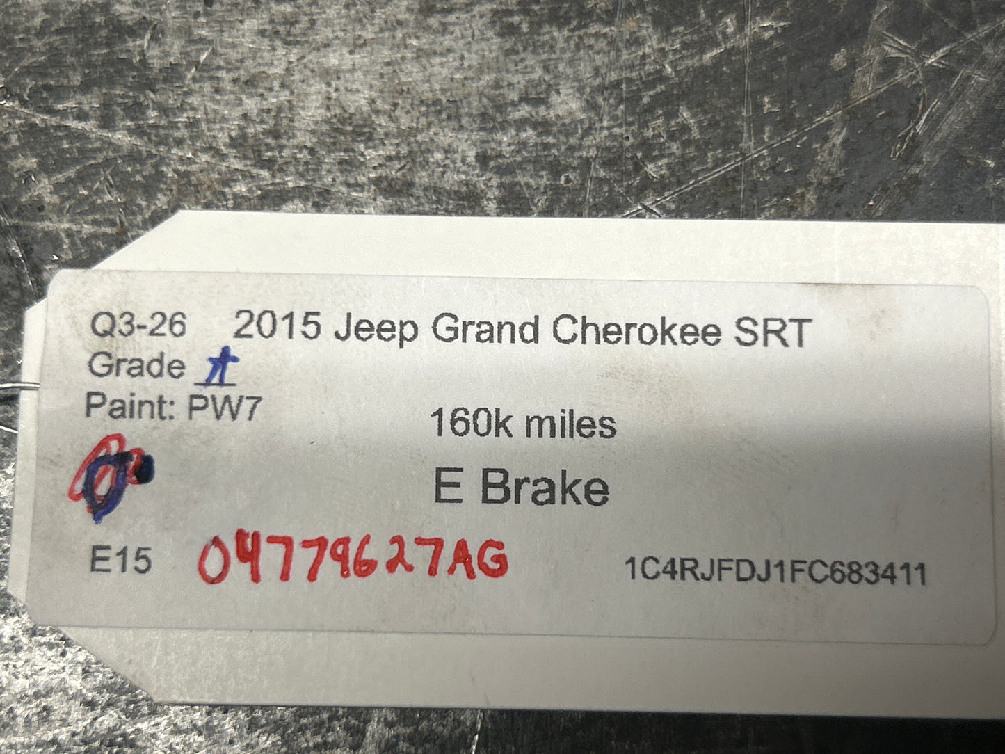 2011-2021 JEEP GRAND CHEROKEE SRT WK2 EMERGENCY PARK PARKING BRAKE PEDAL OEM