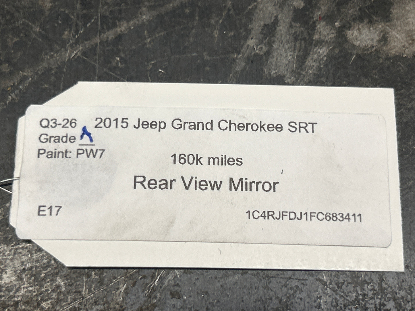 2014-2016 Dodge Jeep SRT Interior Rear View Mirror OEM Mopar 68144049AE