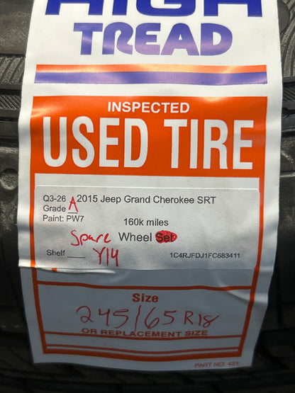 2011-2026 Jeep Grand Cherokee SRT Full Size Spare Wheel Tire Kumho 245/65 R18
