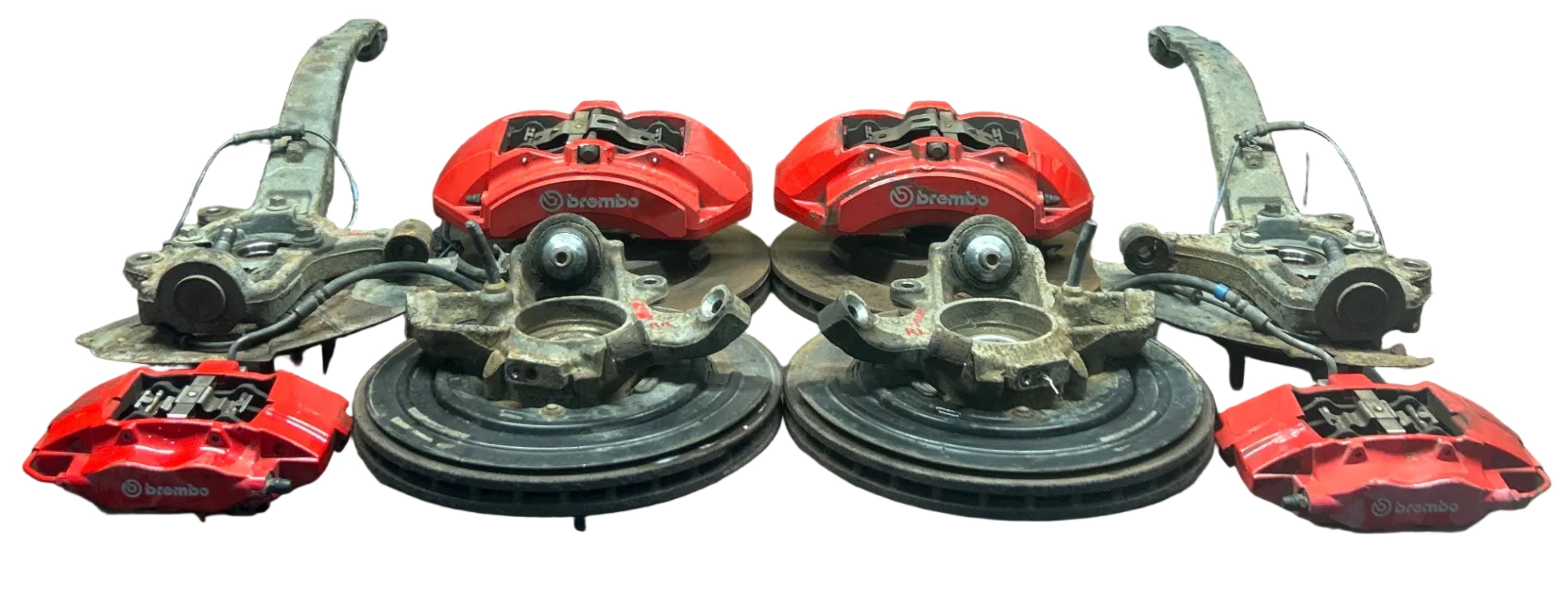 12-21 Grand Cherokee SRT 6 Piston Brembo Brake Swap Kit Set W/Spindles & Rotors