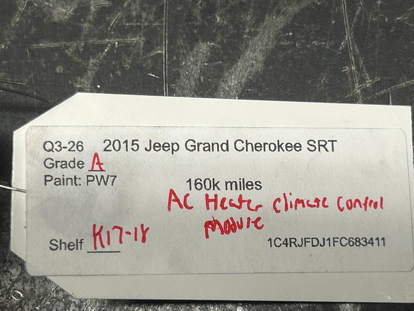 2014-2021 Jeep Grand Cherokee Temperature Control Module HVAC P68247686AC OEM