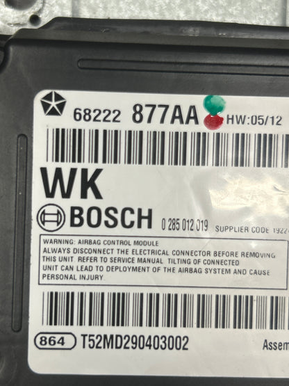 14-15 JEEP GRAND CHEROKEE SRS BAG CONTROL MODULE SRT OEM * NO CRASH 68222877AA