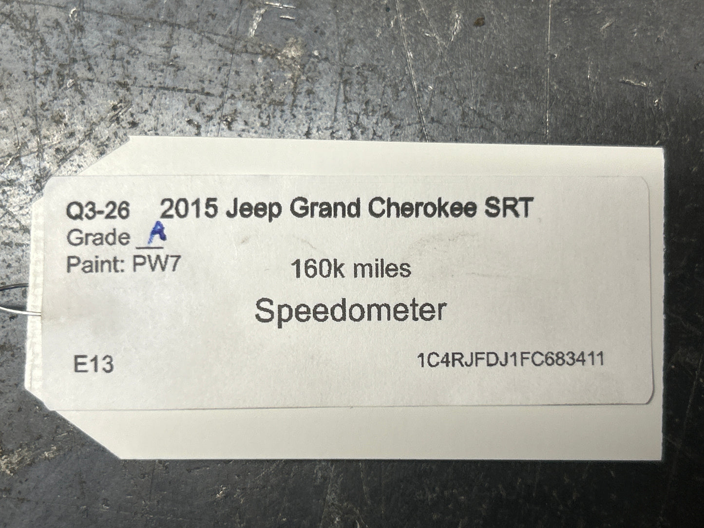 2015 Jeep Grand Cherokee SRT 392 V8 Hemi Speedometer/Instrument Panel cluster
