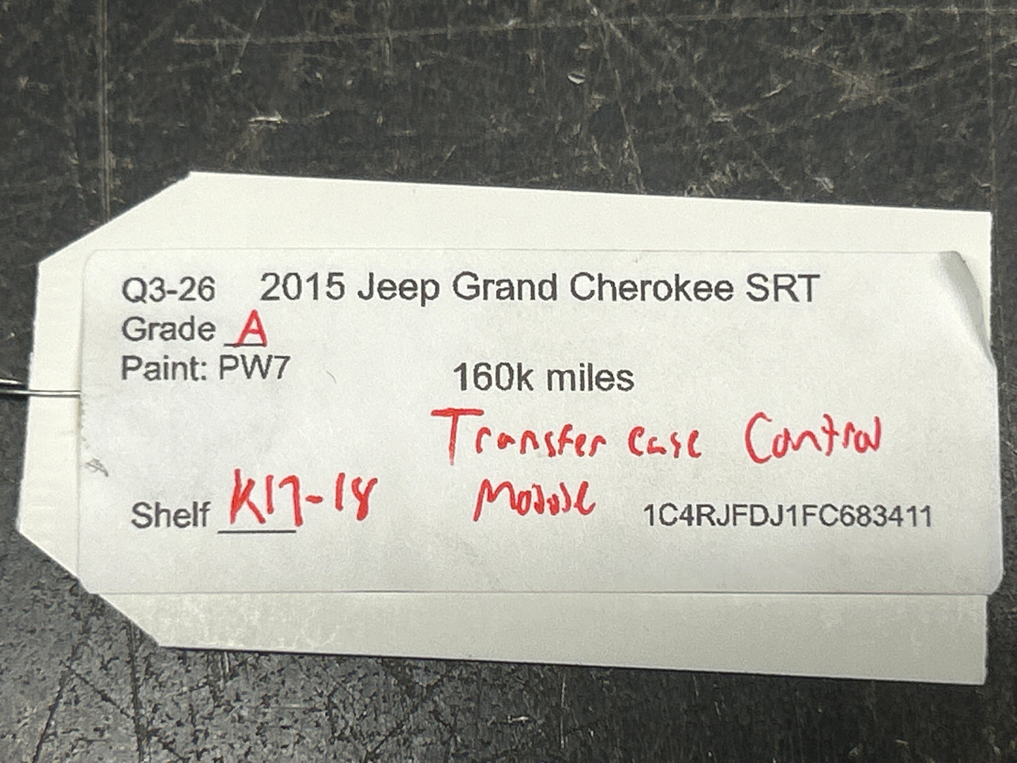 14- 15 JEEP GRAND CHEROKEE RT SRT TRANSFER CASE MODULE TCCM OEM 4X4 05150733AD
