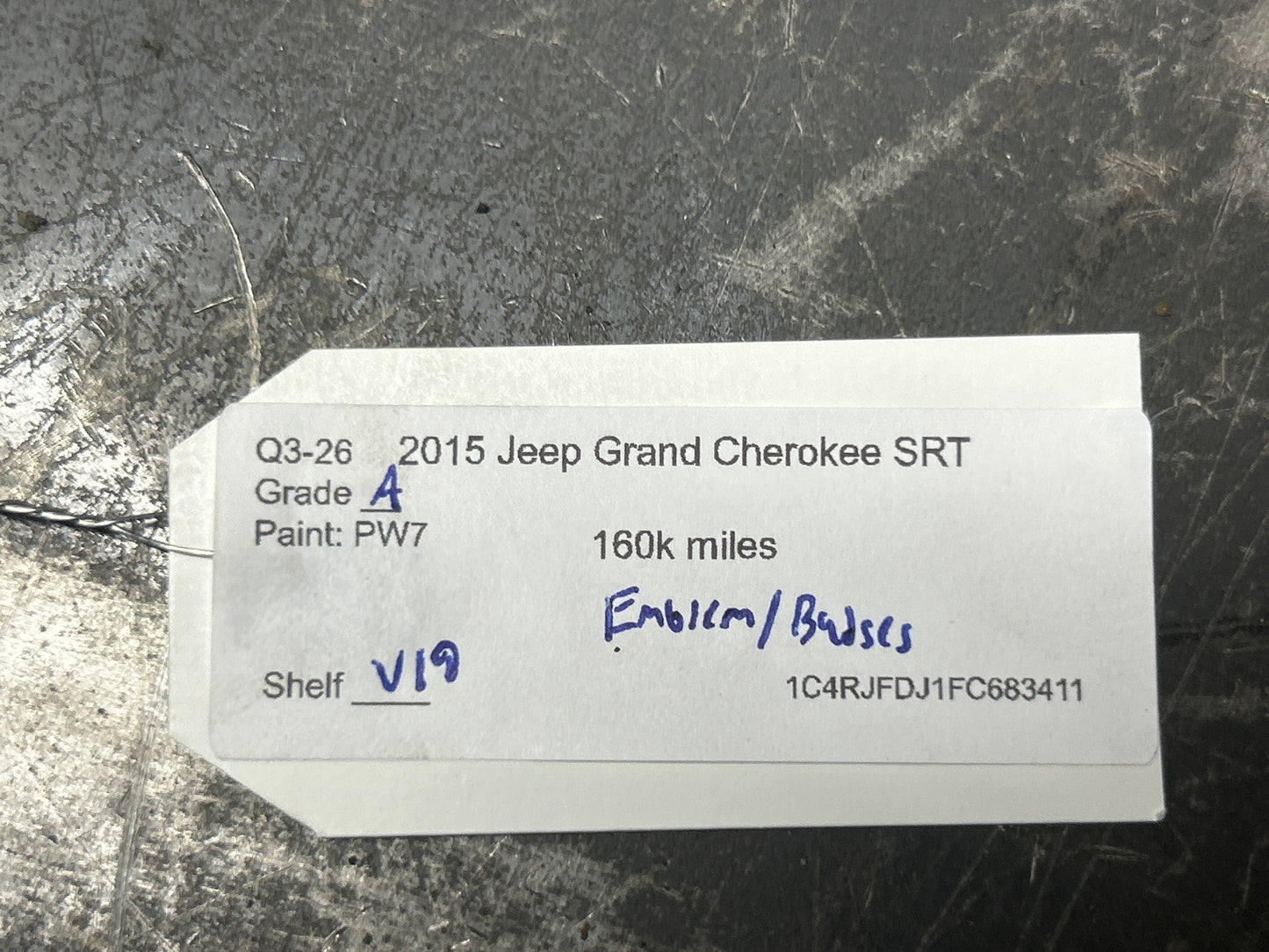 11-22 Grand Cherokee Hood Emblem Badge & Rear Hatch SRT Badge OEM