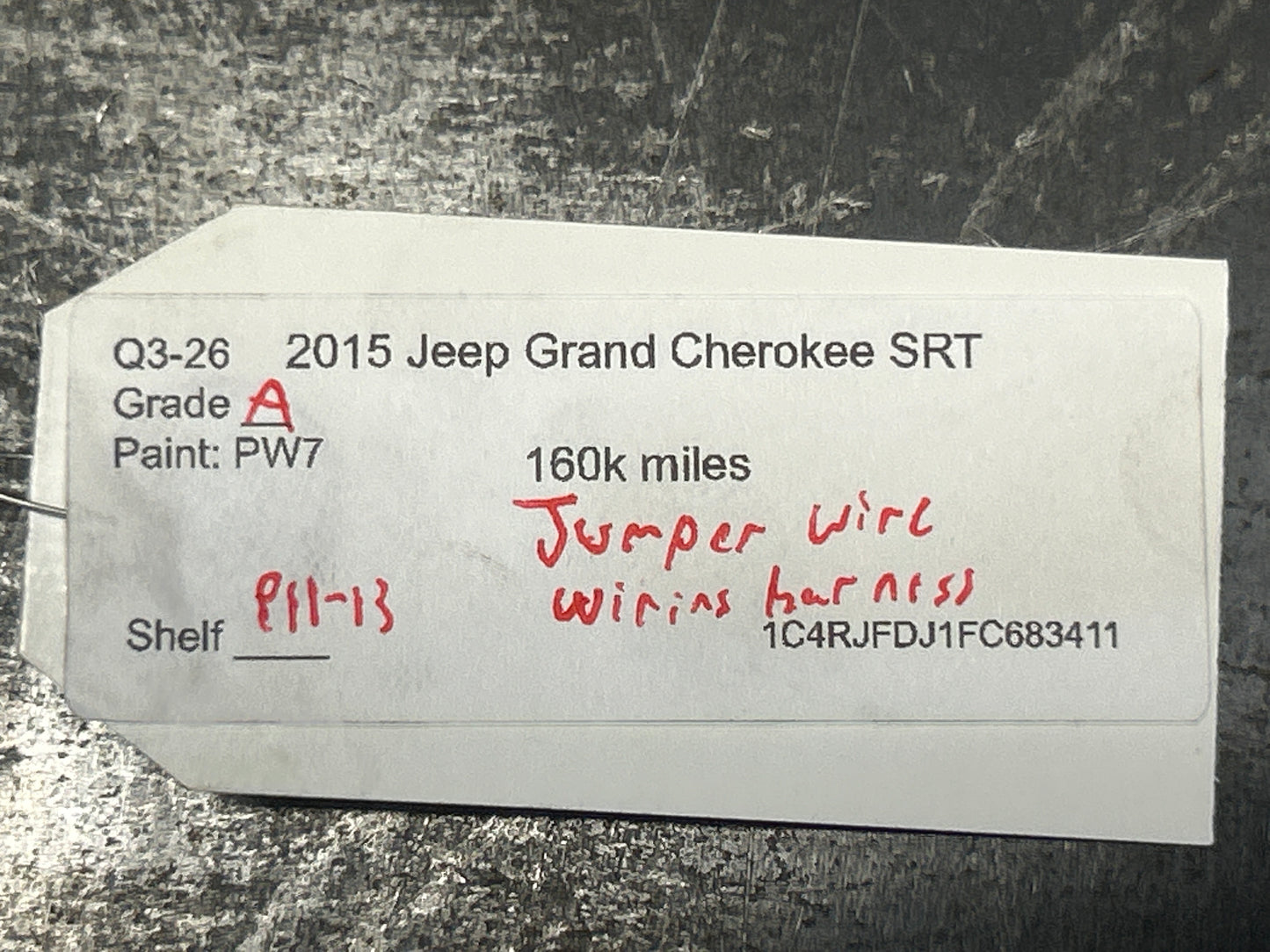 2015 Jeep Grand Cherokee SRT Jumper Wire Wiring Harness 68232476AA