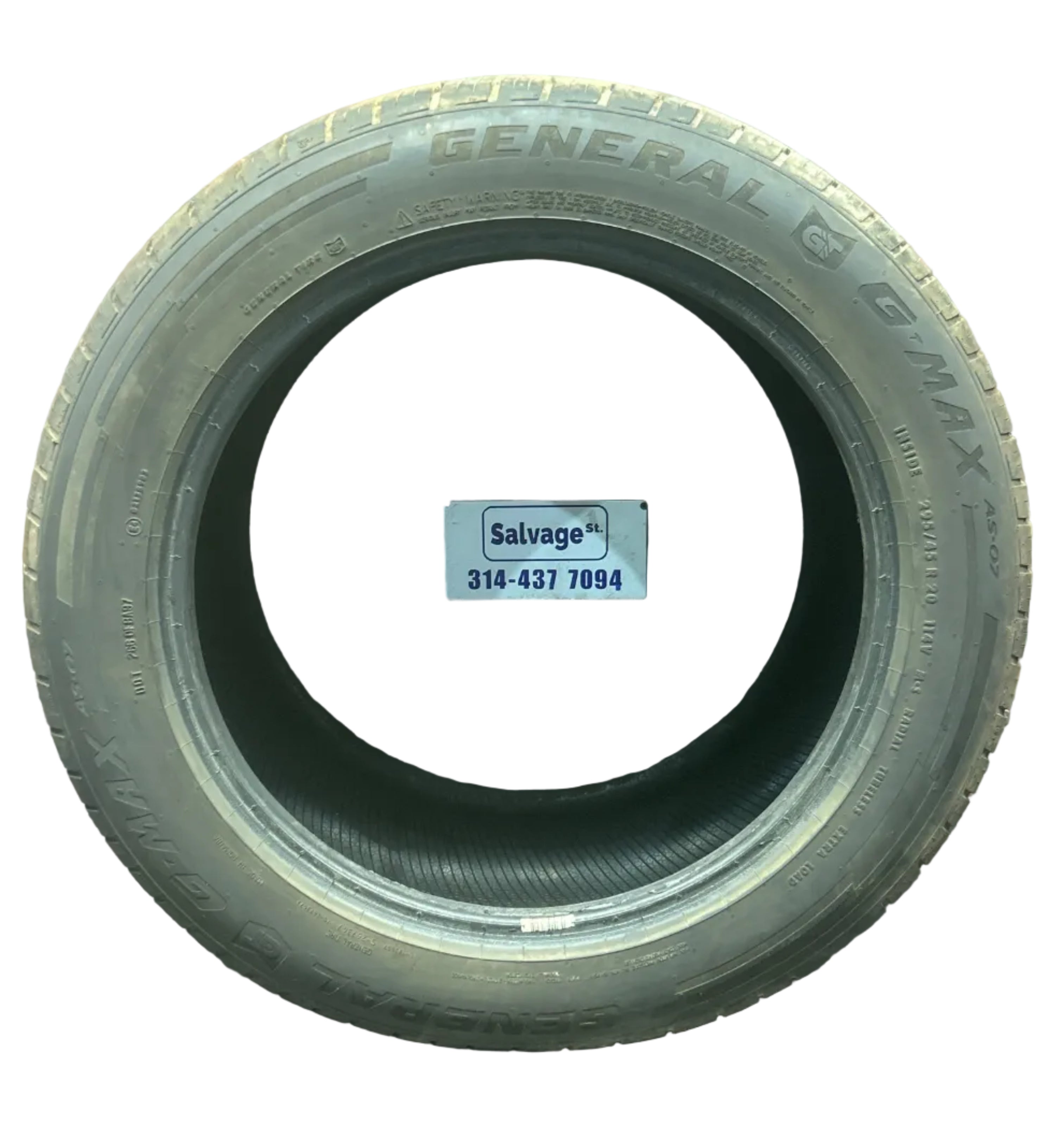 1x Used Tire General Gmax AS-07 UHP 114V All Seasons Performance 295/45/20