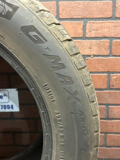 1x Used Tire General Gmax AS-07 UHP 114V All Seasons Performance 295/45/20