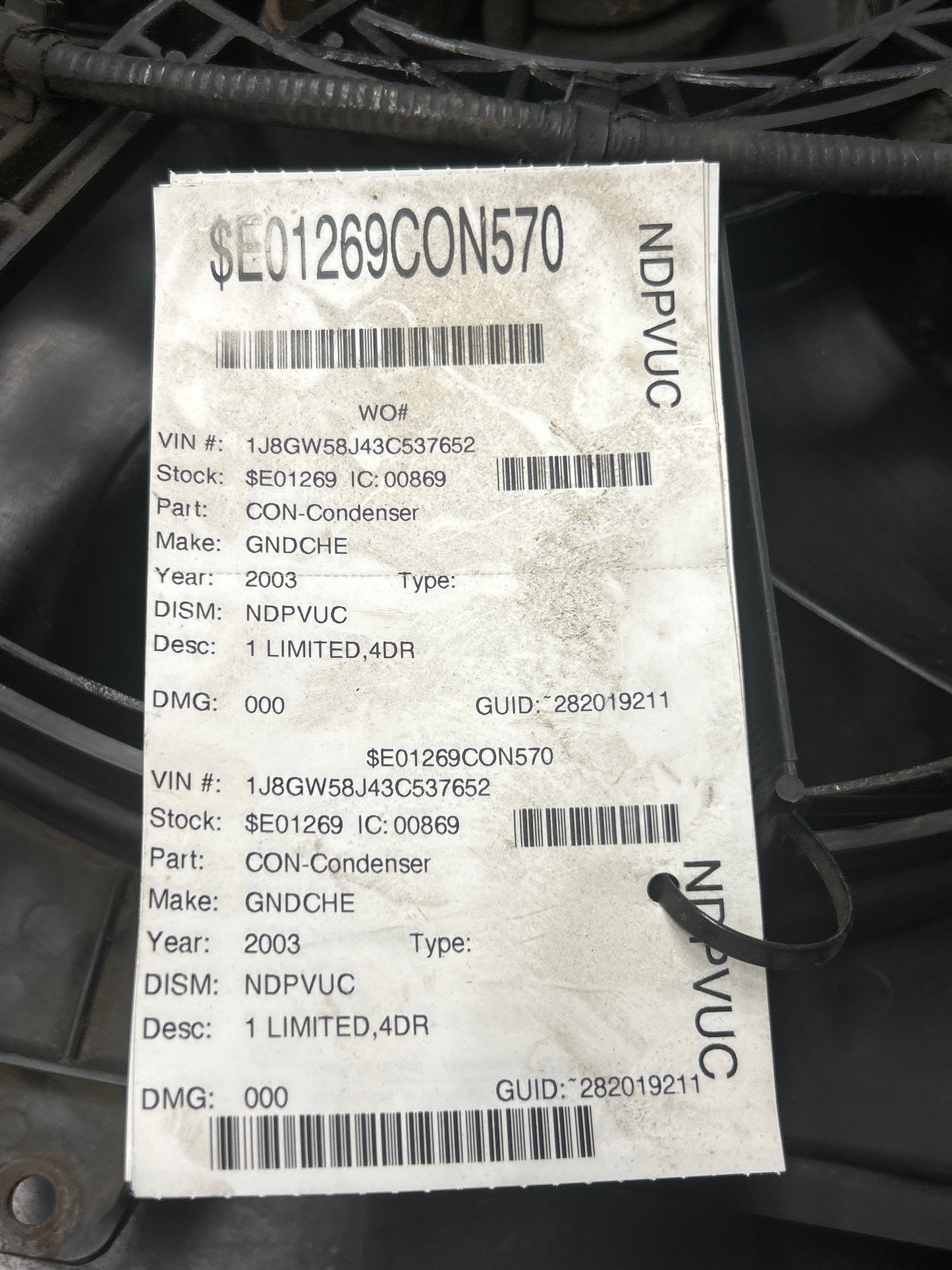 01-04 Jeep Grand Cherokee OEM Radiator Hydraulic Cooling Fan Motor 52079986AE